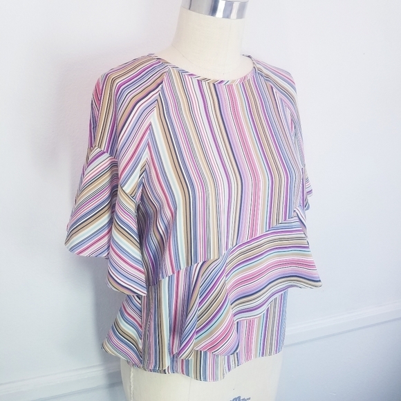 Cinq a Sept | Multicolor stripe‎ Blouse, size M - Picture 9 of 9